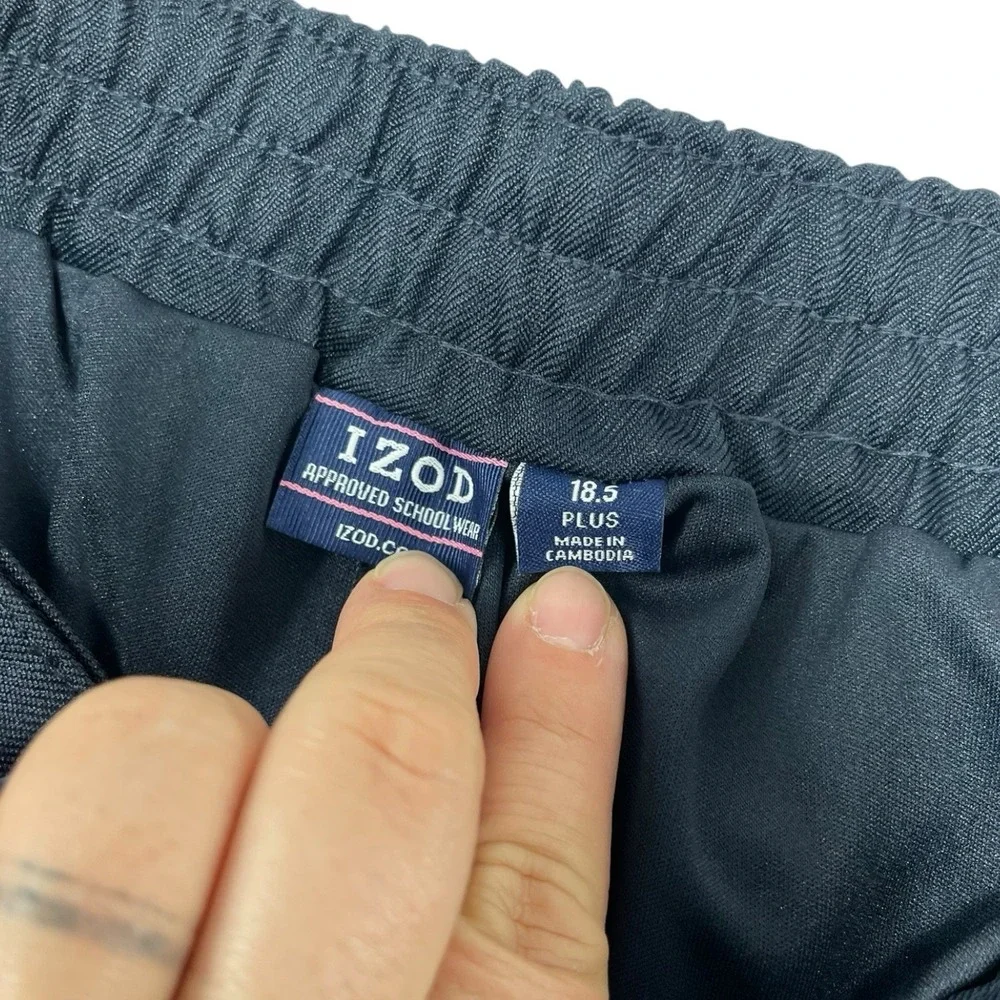 3pack NEW IZOD 18.5 Plus Navy Blue Pleated School Uniform Skort Button Waistband